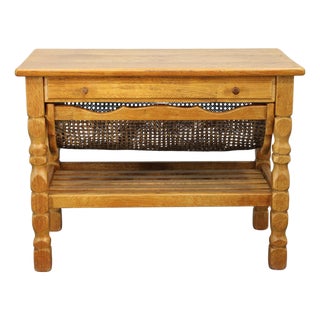 Mid-Century Modern Danish Oak Sewing Cabinet by Henning Kjaernulf, 1960s For Sale