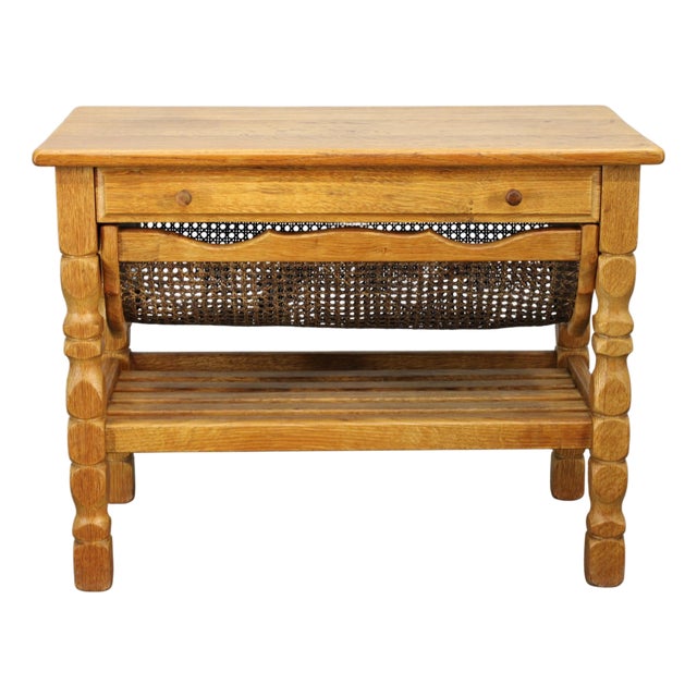 Mid-Century Modern Danish Oak Sewing Cabinet by Henning Kjaernulf, 1960s For Sale