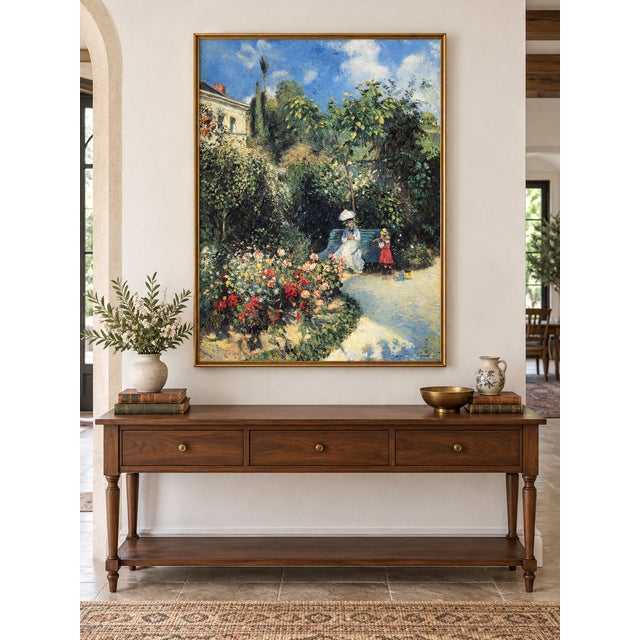 French Vintage French Impressionist Art Print – Summer Garden by Camille Pissarro, 24" X 32" For Sale - Image 3 of 8