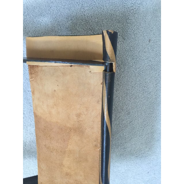 1970s Vintage Animal Print Wrought Iron Camp Stool For Sale In Denver - Image 6 of 10