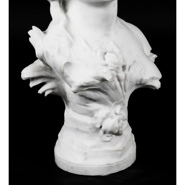 Auguste Moreau, Portrait Bust, 19th Century, Carrara Marble Sculpture For Sale - Image 9 of 14