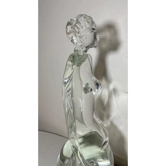 1990s Large Luigi Moro Hand Blown Glass Nude Lady Woman Mermaid Sculpture Statue Art For Sale - Image 9 of 14