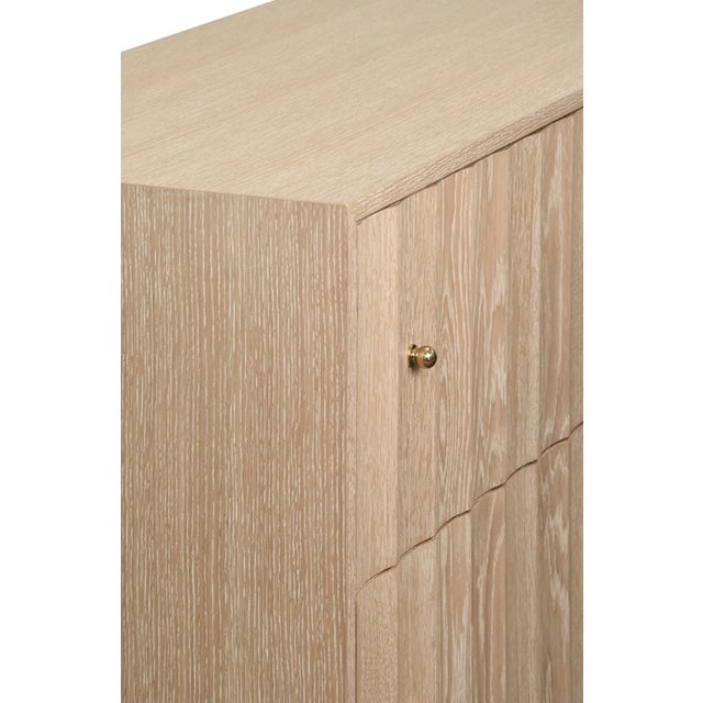 Matthew Izzo Home Angus Fluted Cerused Oak Four Drawer Chest With Brass Hardware For Sale In New York - Image 6 of 10