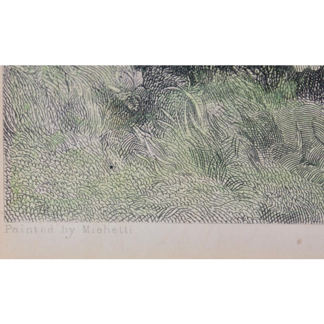 1865 "The Little Shepherd" Hand-Colored Engraving After Painting by Michetti For Sale - Image 4 of 10