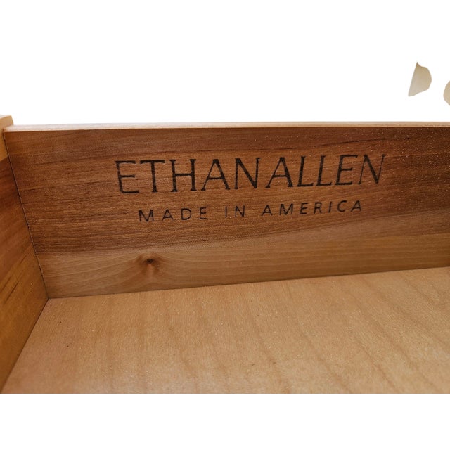 Ethan Allen French Country End Side One Drawer Distressed Finish 616 For Sale - Image 10 of 12