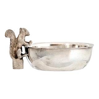 English Squirrel Silverplate Trinket Dish For Sale