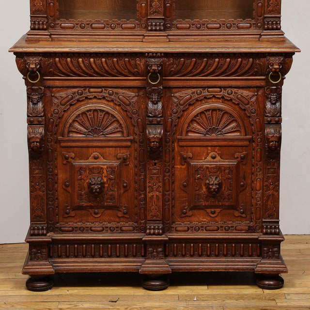 Jacobean Antique Jacobean Carved Oak Cabinet For Sale - Image 3 of 12