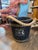 Handsome 19th century (c.1860) brass-bound oak Naval fire bucket. Would have likely had a metal liner inside- not included...