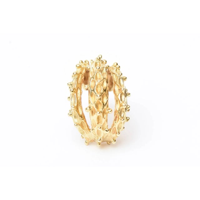 Gold Vintage 18 Karat Gold Pierced Earrings Italian For Sale - Image 8 of 10