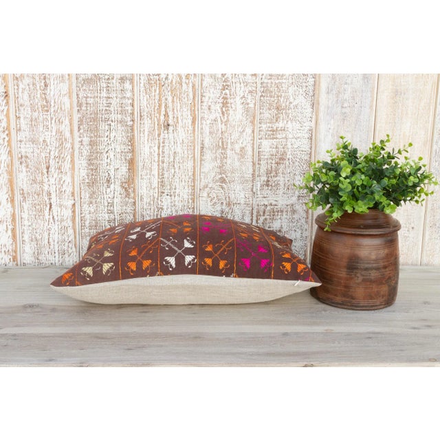 Shri Antique Indian Folk Lumbar Pillow For Sale In Los Angeles - Image 6 of 8