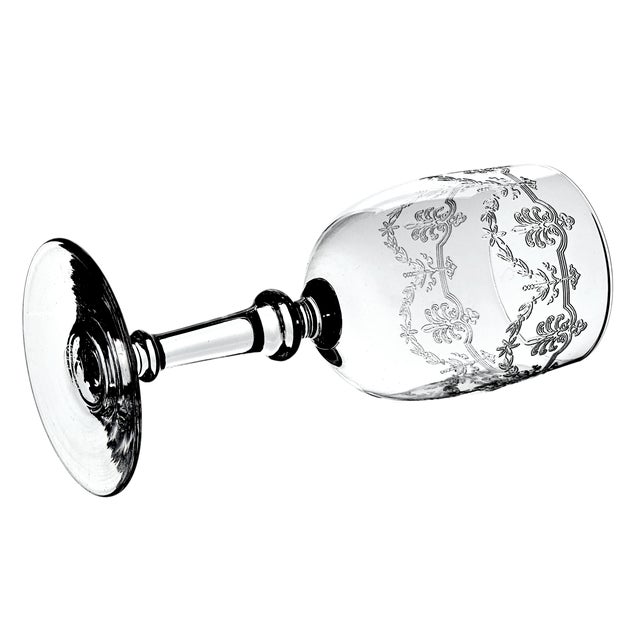 Baccarat 1930s Baccarat Beauharnais Wheel-Engraved Crystal Claret Glass For Sale - Image 4 of 12