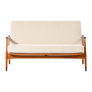 Sofa in Beech and Fabric from Arne Vodder, 1950s For Sale