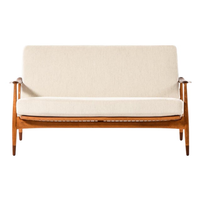 Sofa in Beech and Fabric from Arne Vodder, 1950s For Sale