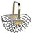 Vintage Art Deco Style Wire Bread/Fruit Basket in Stainless Steel and Brass Plate Handle For Sale