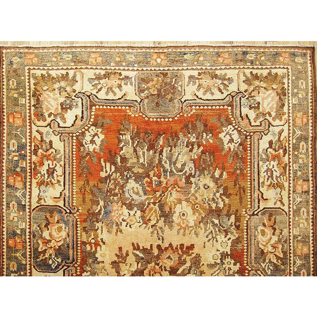 1930s Vintage Persian Baktiari Oriental Rug, in Small size, w/ Central Medallion For Sale - Image 5 of 5