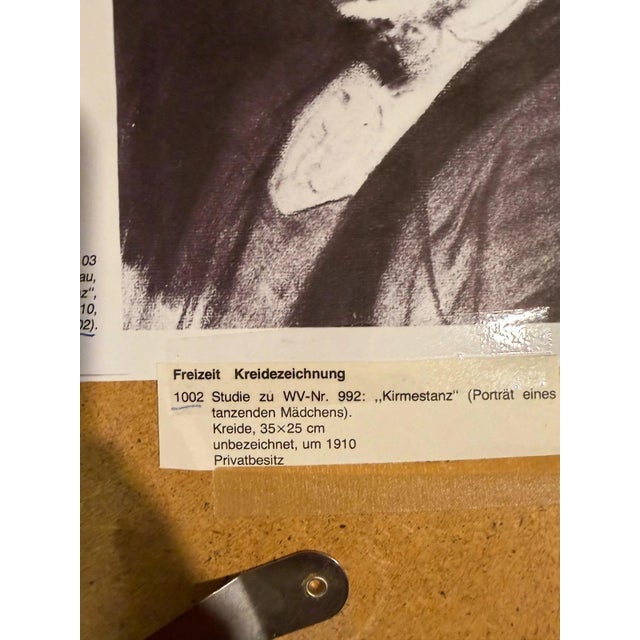 Modern Heinrich Pforr, Kirmestanz – Study, Profile Portrait of a Young Woman, Charcoal For Sale - Image 3 of 13