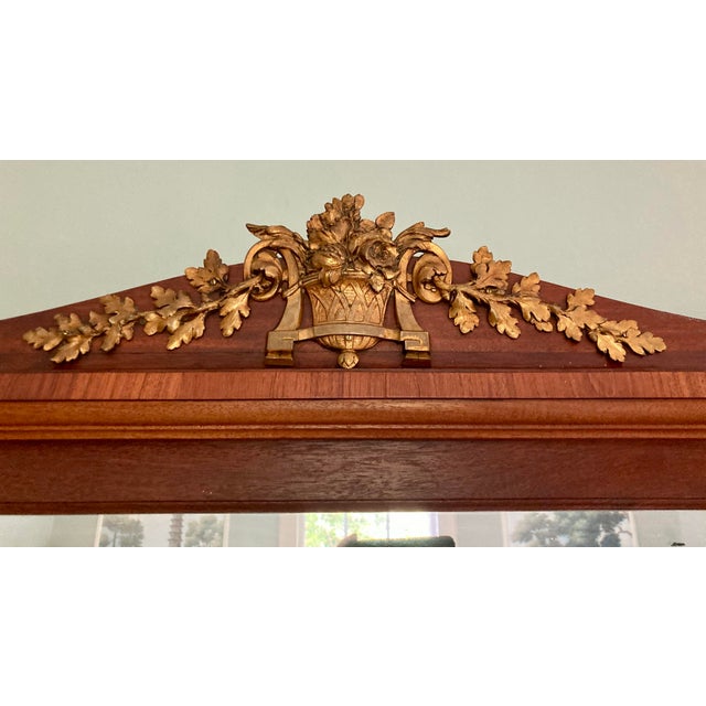 Neoclassical Antique Neoclassical Mahogany Wall Mirror, Embellished With Gold Detailing For Sale - Image 3 of 11