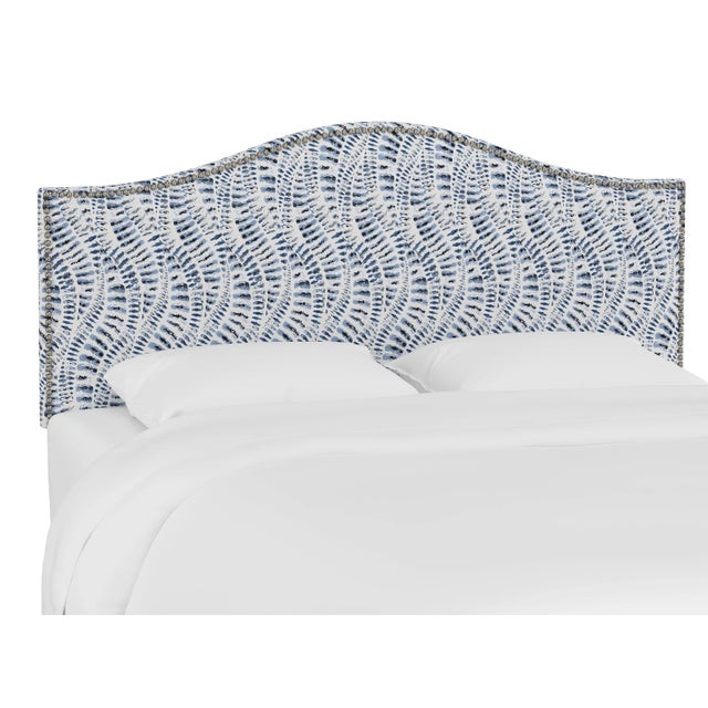 Ashland Headboard in Blue Snake Skin, Queen For Sale
