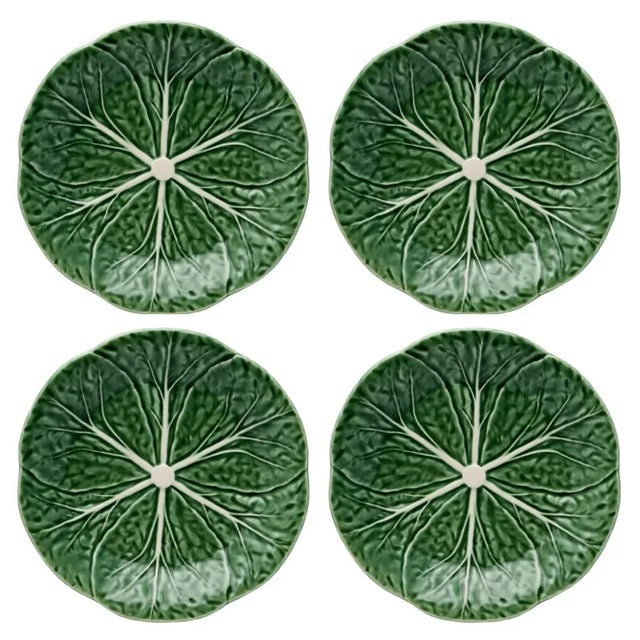 2020s Bordallo Pinheiro Cabbage 16-Piece Dinnerware Set with Mug in Green, Service for Four For Sale - Image 5 of 13
