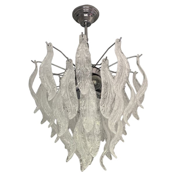 Murano Glass Leaf Chandelier by Simoeng For Sale