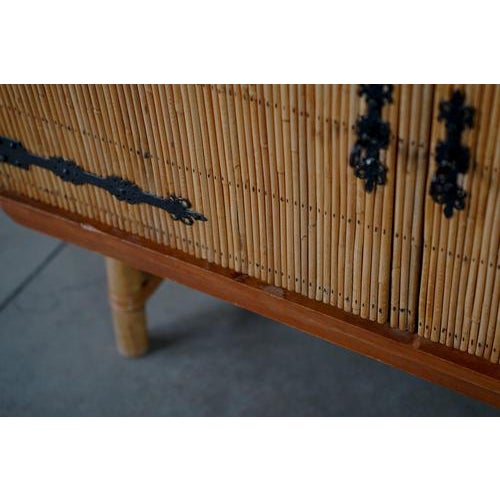 French Bamboo Sideboard with Wrought Iron Details, 1950s For Sale - Image 11 of 15