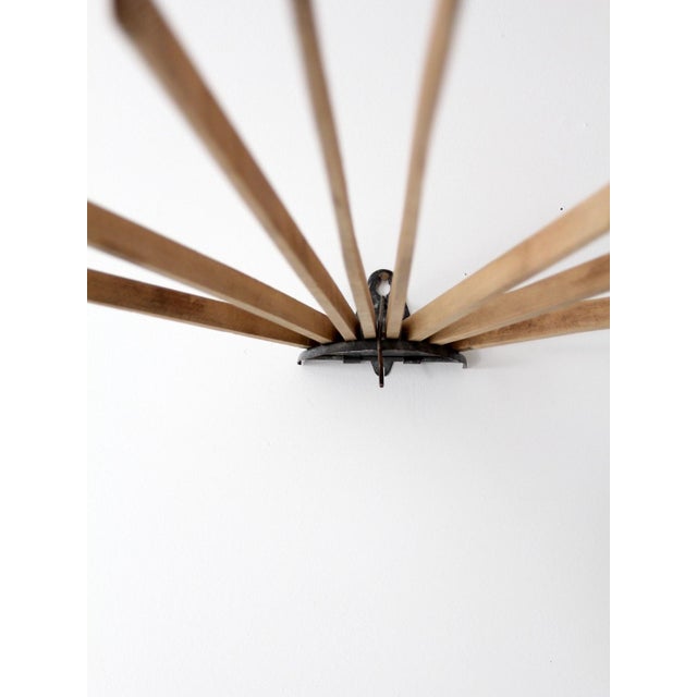 Antique Folding Wooden Wall Drying Rack For Sale - Image 4 of 10