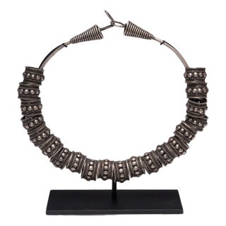 Antique Miao Silver Ring Necklace, Early 20th Century For Sale