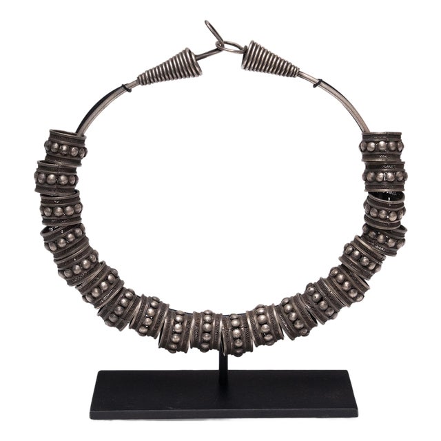 Antique Miao Silver Ring Necklace, Early 20th Century For Sale