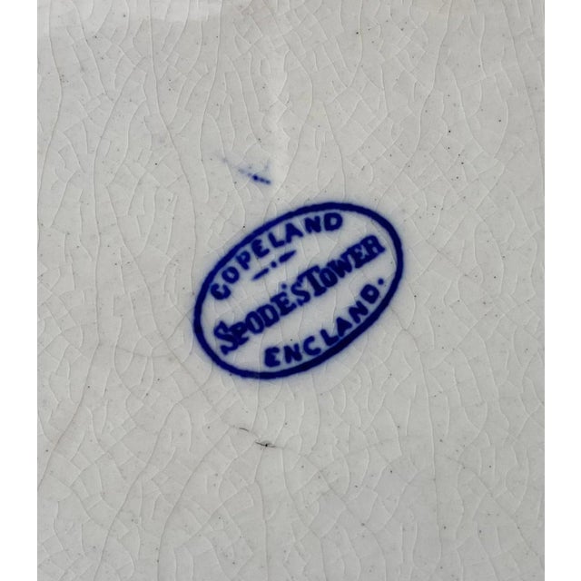 Antique English Copeland Spode's Tower Blue and White Platter For Sale - Image 12 of 13