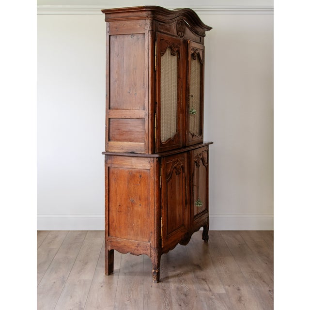 Wood Rare 18th-Century French Louis XV Provincial Carved Buffet À Deux Corps | Ca. 1780 For Sale - Image 7 of 7