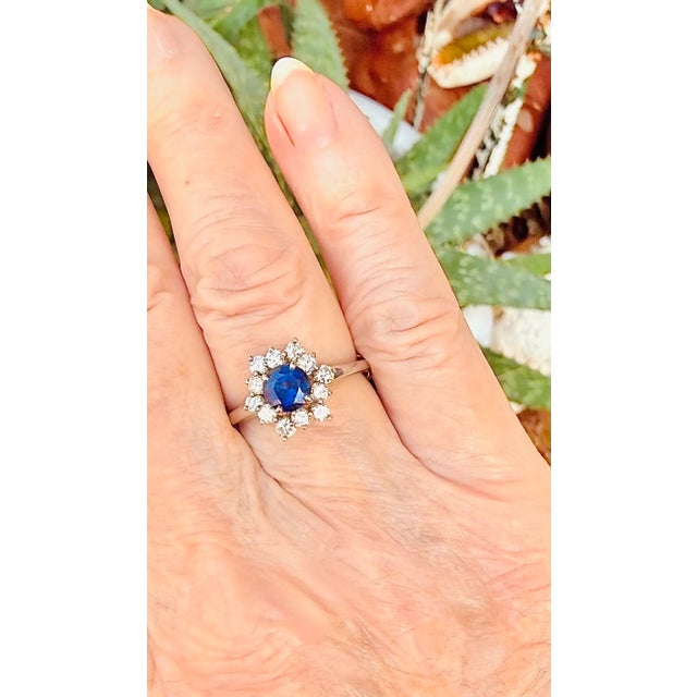1972 Tiffany & Co Platinum Sapphire and Diamond Cluster Ring For Sale - Image 14 of 14