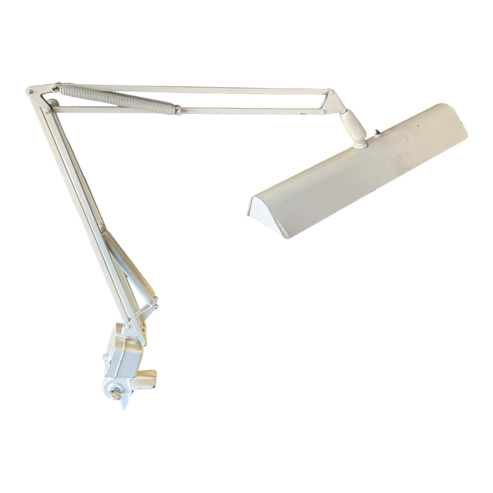 Vintage Adjustable Drafting Desk Lamp With Spring-Loaded Arms Clamp ...