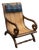 Late 20th Century Colonial Revival Walnut Scroll Arm Caned Lounge Chair For Sale