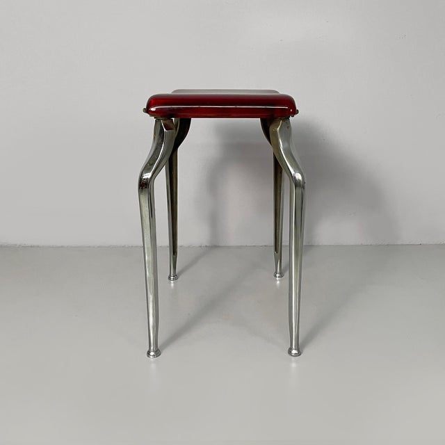 Art Deco Italian Bakelite and Metal Stool, 1930s For Sale - Image 3 of 18