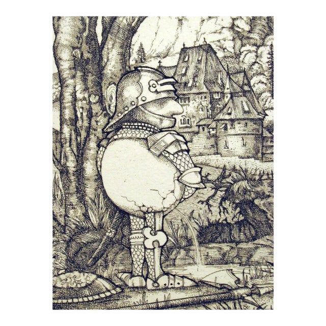 Charles Bragg "Pissing" Hand Signed & Numbered Etching For Sale