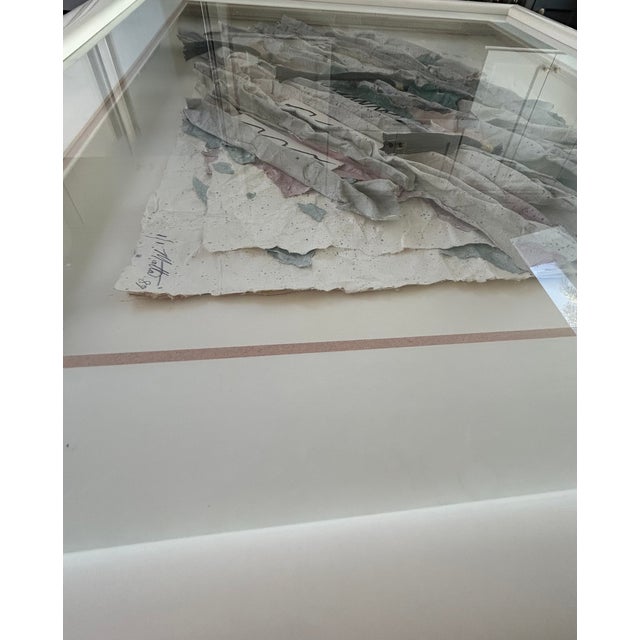 Contemporary Martha Chatelain Signed 1989 One-of-One Mixed Media Paper Assemblage, Framed For Sale - Image 3 of 5