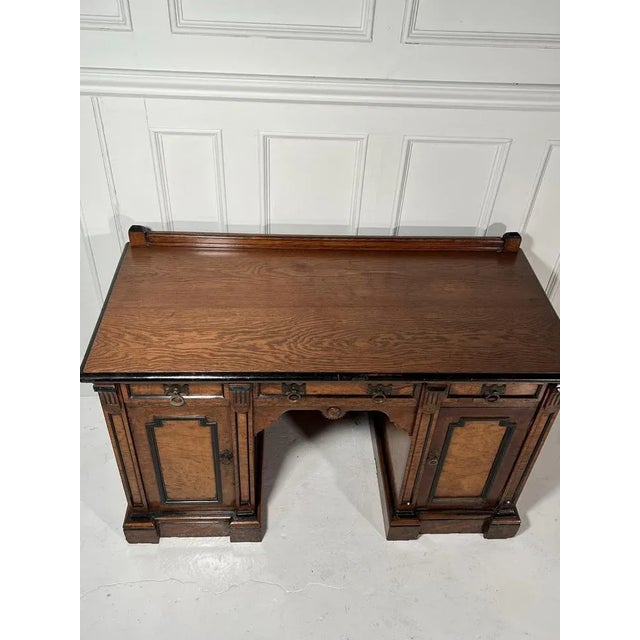 19th Century Aesthetic Movement Kneehole Desk For Sale - Image 5 of 13