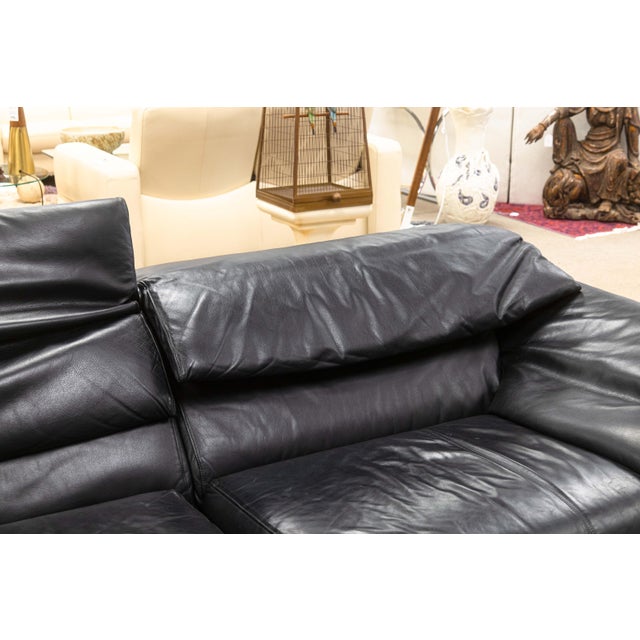 Animal Skin Postmodern Alanda Italian Black Leather Loveseat by Paola Pive for B&b Italia For Sale - Image 7 of 8