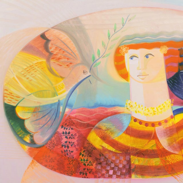 'Dove of Peace' by Vittorio Maria Di Carlo, Large Oil, New Figurative Movement, Italian Modernism For Sale - Image 4 of 9