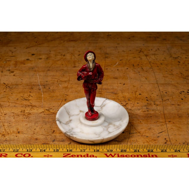 Early 20th Century J B Hirsch Art Deco Figural Alabaster Ashtray For Sale - Image 14 of 14