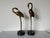Pair of Life-Size Vintage Brass Crane Sculptures on Black Marble Bases For Sale - Image 12 of 12