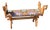 Folk Style Wooden Bench with Carved Dogs, 1960s For Sale