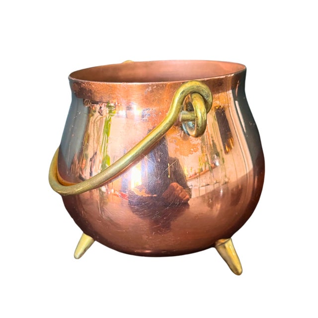 Small French Copper Cauldron, Circa 1900 For Sale - Image 6 of 8