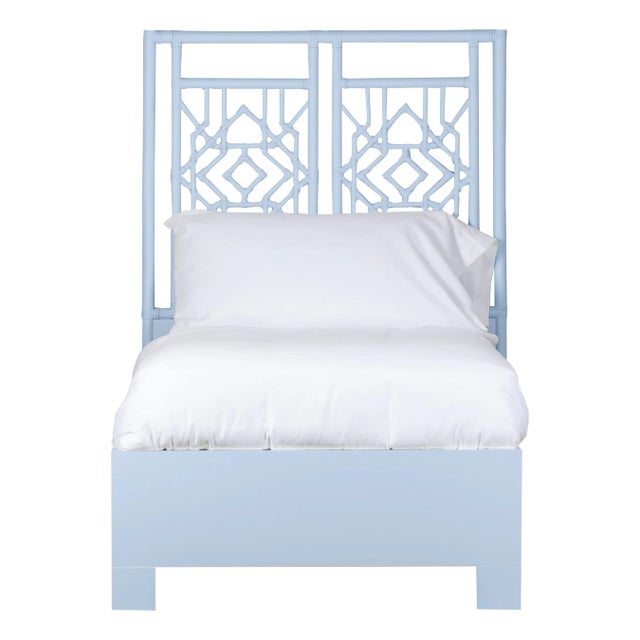 Tulum Platform Bed Twin Extra Long, Light Blue For Sale