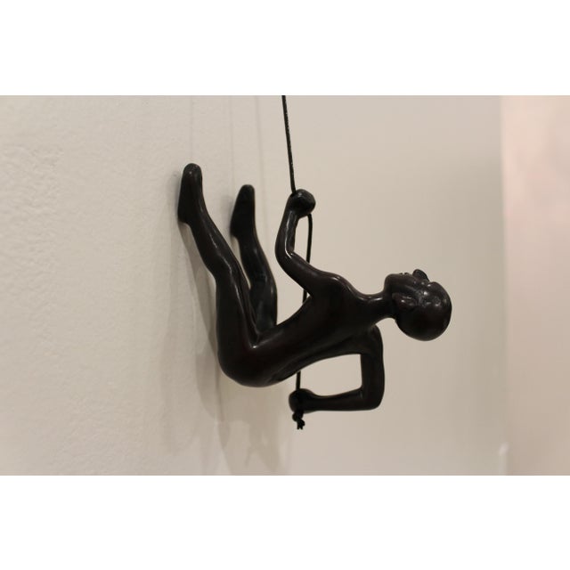 2020s Black Climbing Man Wall Art For Sale - Image 5 of 5