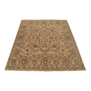 Ziegler Rug 8′ X 8’3” Brown Wool Traditional Hand-Knotted Oriental Carpet For Sale