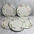 These are vintage Minton Haddon Grove fine bone china plates made in England, featuring a scalloped ribbed rim with green...