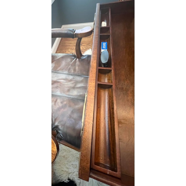 Wood Correspondents Leather Writing Desk & Chair For Sale - Image 7 of 17