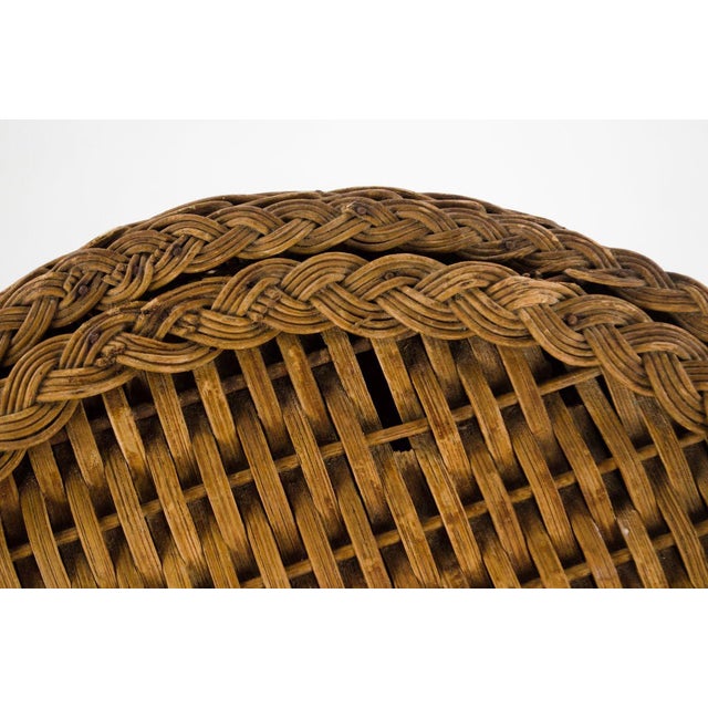 1900s Victorian Heywood Wakefield Wicker Sewing Stand Side ...