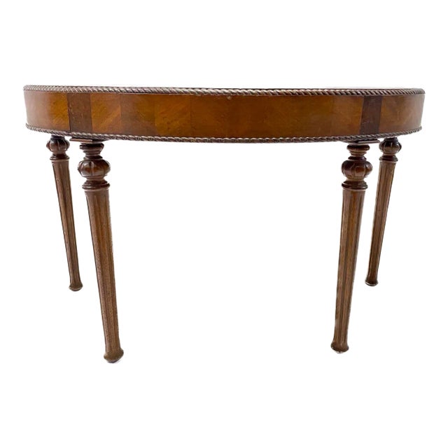 Vintage Demi-Lune Inlaid Console Table For Sale